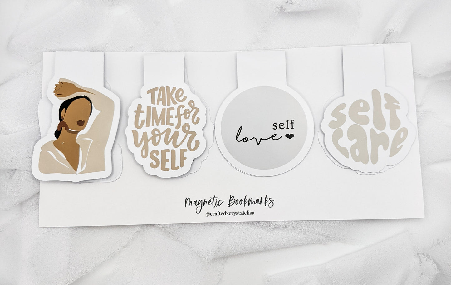 Set of 4, Self-Care Magnetic Bookmark Pack