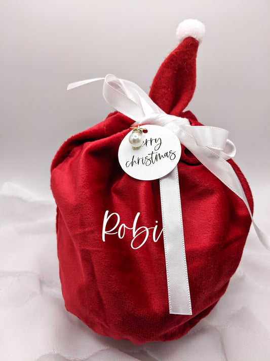 Personalized Santa Hat Christmas Gift Bag