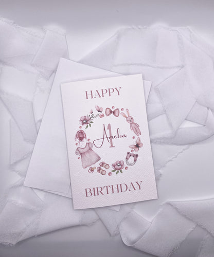 4”x6” Custom Pink Birthday Card