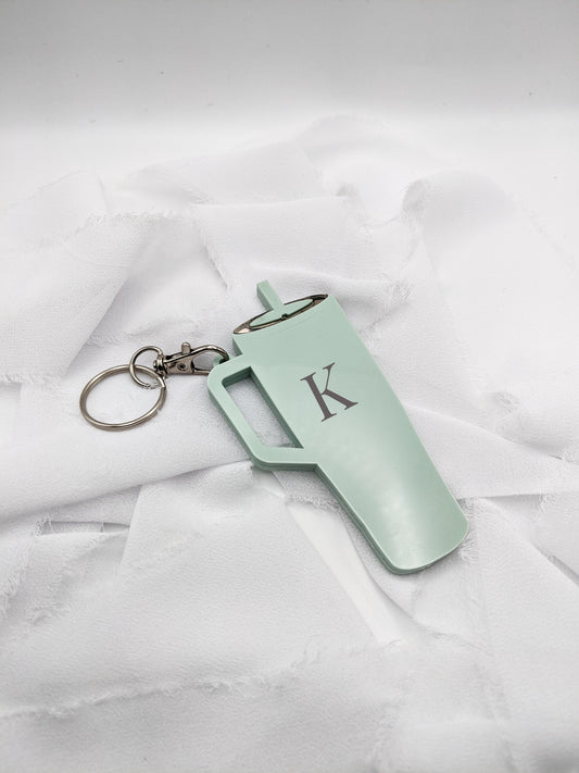 Custom Tumbler Keychain with Initial