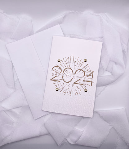 4”x6” Gold Happy New Year Card