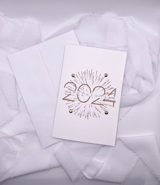 4”x6” Gold Happy New Year Card