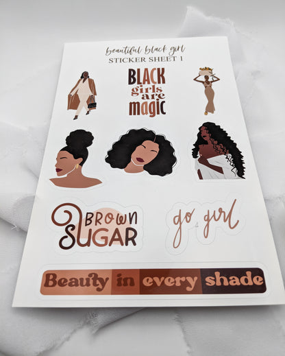 Set of 2, Black Queen Sticker Sheets