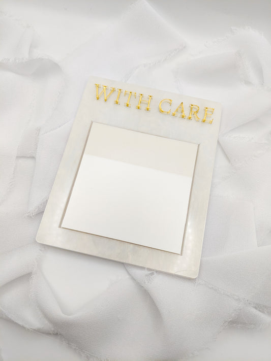 Custom Name Acrylic Post-It Holder, Personalized Desk Organizer & Sticky Note Holder for Office or Teacher Gift