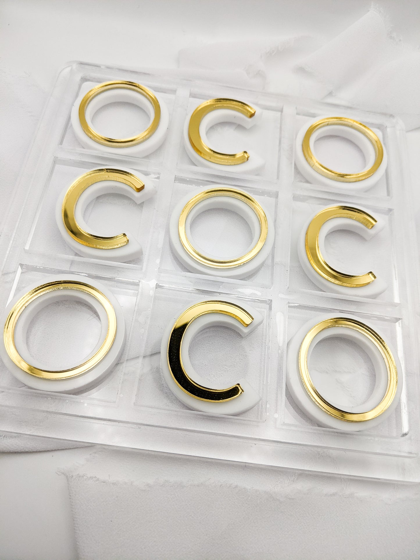 Custom Initials Acrylic Tic Tac Toe Game, Personalized Wedding Gift