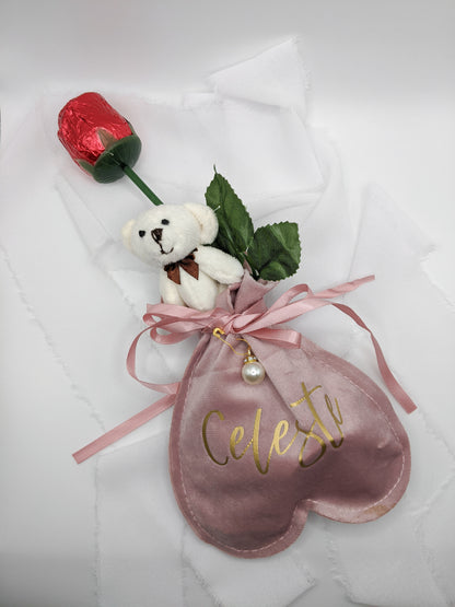 Personalized Pink Heart Gift Bag