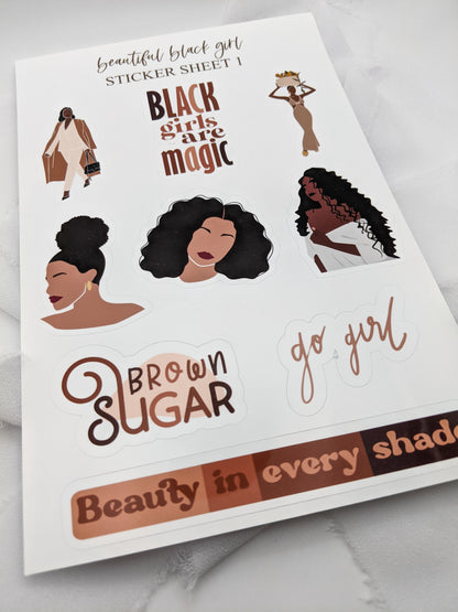 Set of 2, Black Queen Sticker Sheets