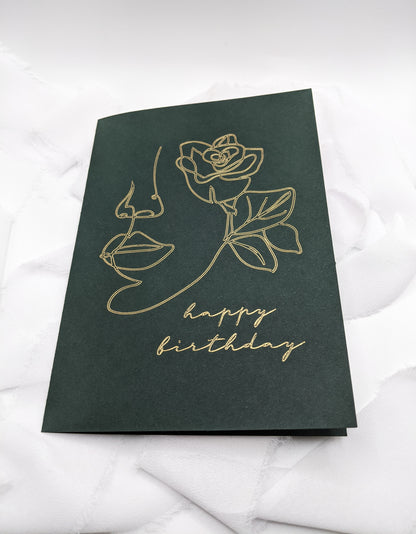 5”x7” Woman Happy Birthday Foil Card