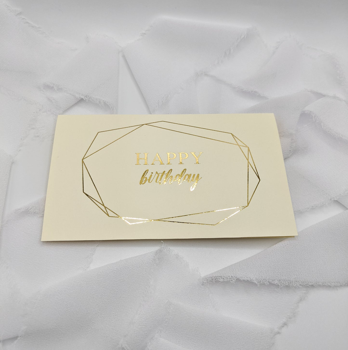 Set of 5, 5"x3" Foil Happy Birthday Cards