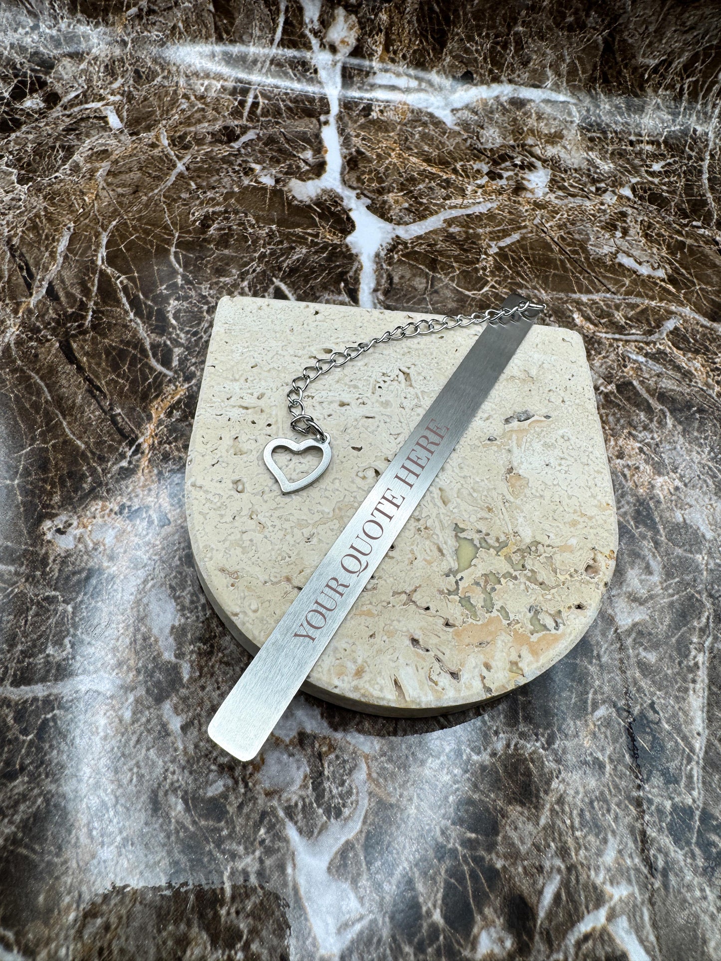 The Sterling Script Custom Bookmark, Personalized Stainless Steel Metal Bookmark (5” x 0.4”)