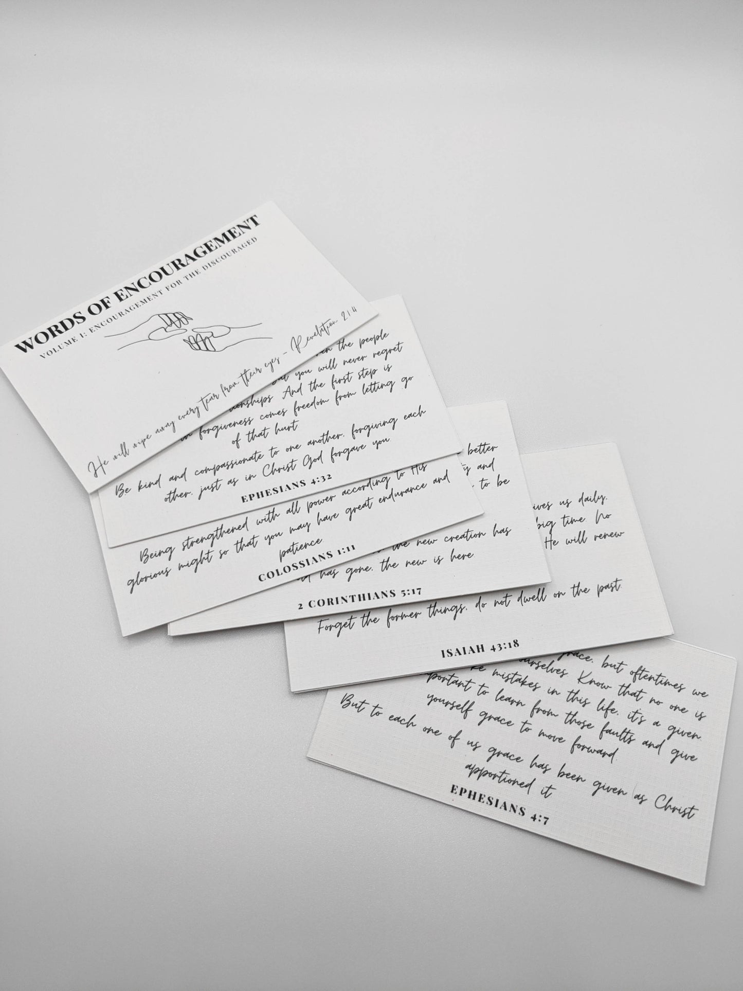 Set of 10, Words of Encouragement Scripture Cards