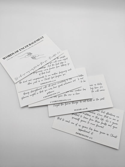 Set of 10, Words of Encouragement Scripture Cards