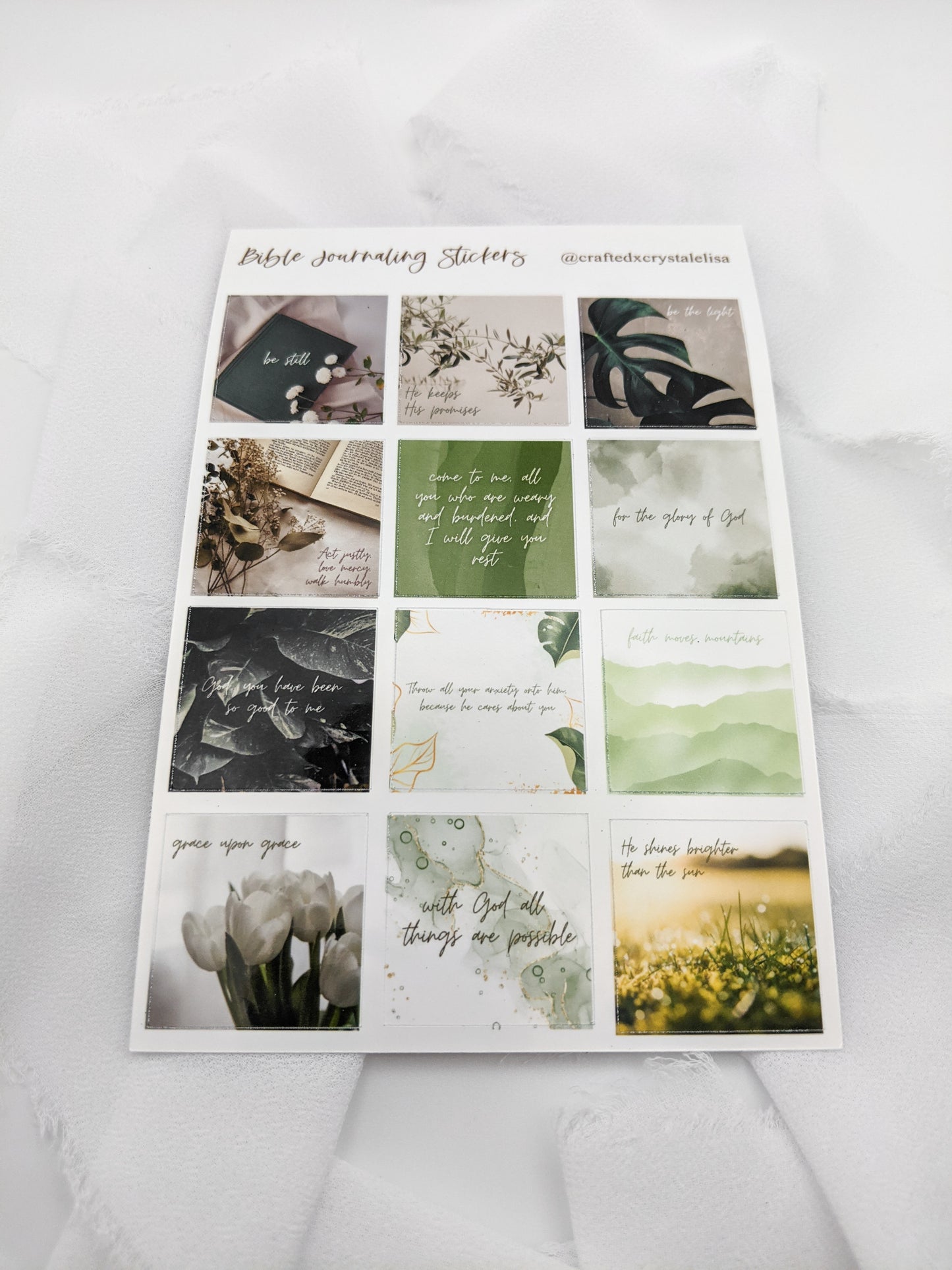 Set of 6, Bible Journaling Sticker Sheets