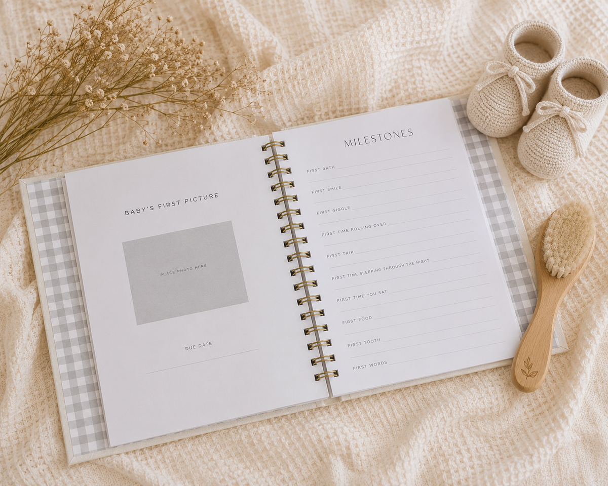 Personalized Baby Milestone Book, Custom Baby Memory Book