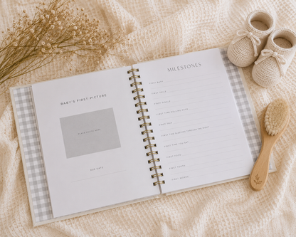 Personalized Baby Milestone Book, Custom Baby Memory Book