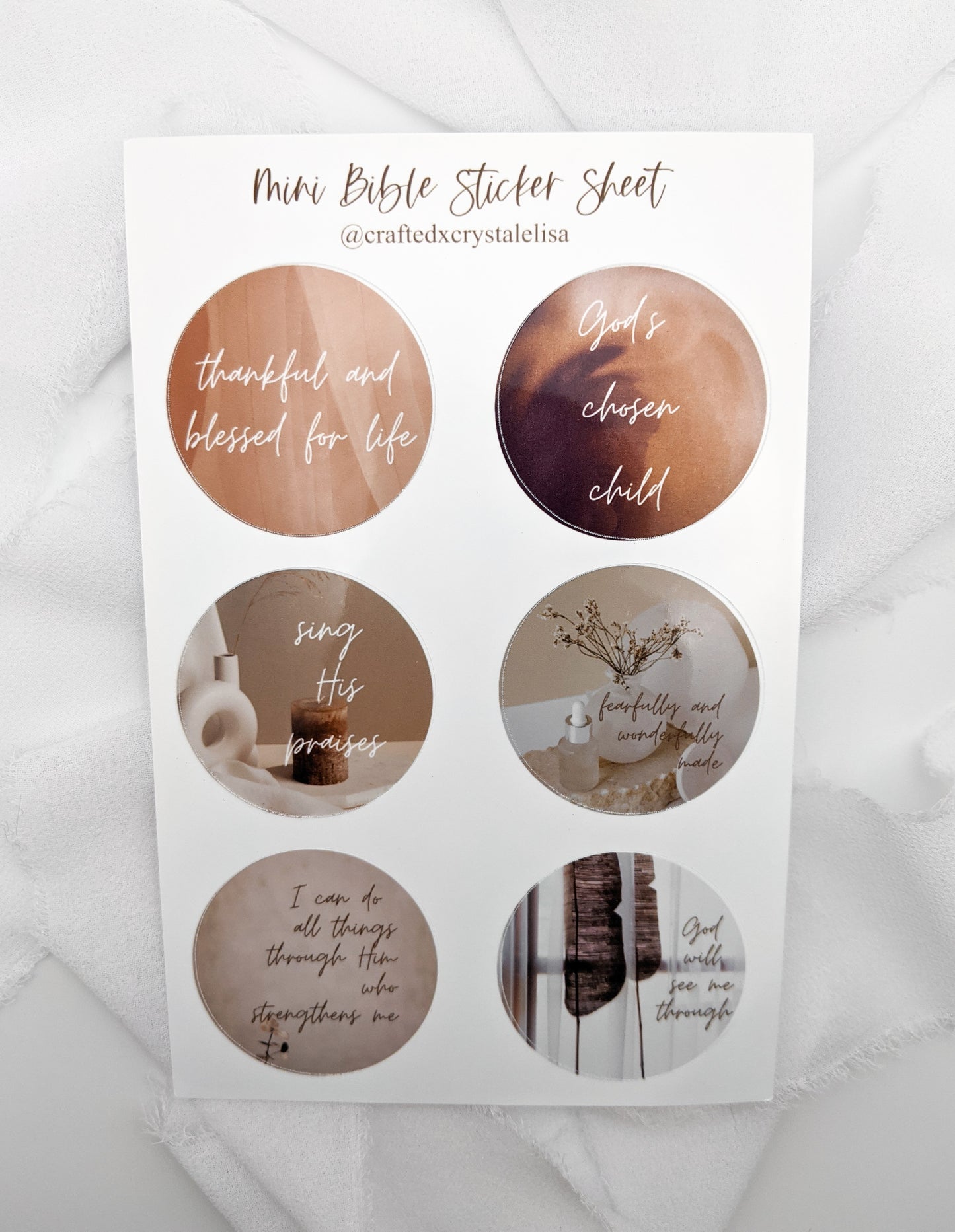 Set of 6, Mini Bible Journaling Sticker Sheets