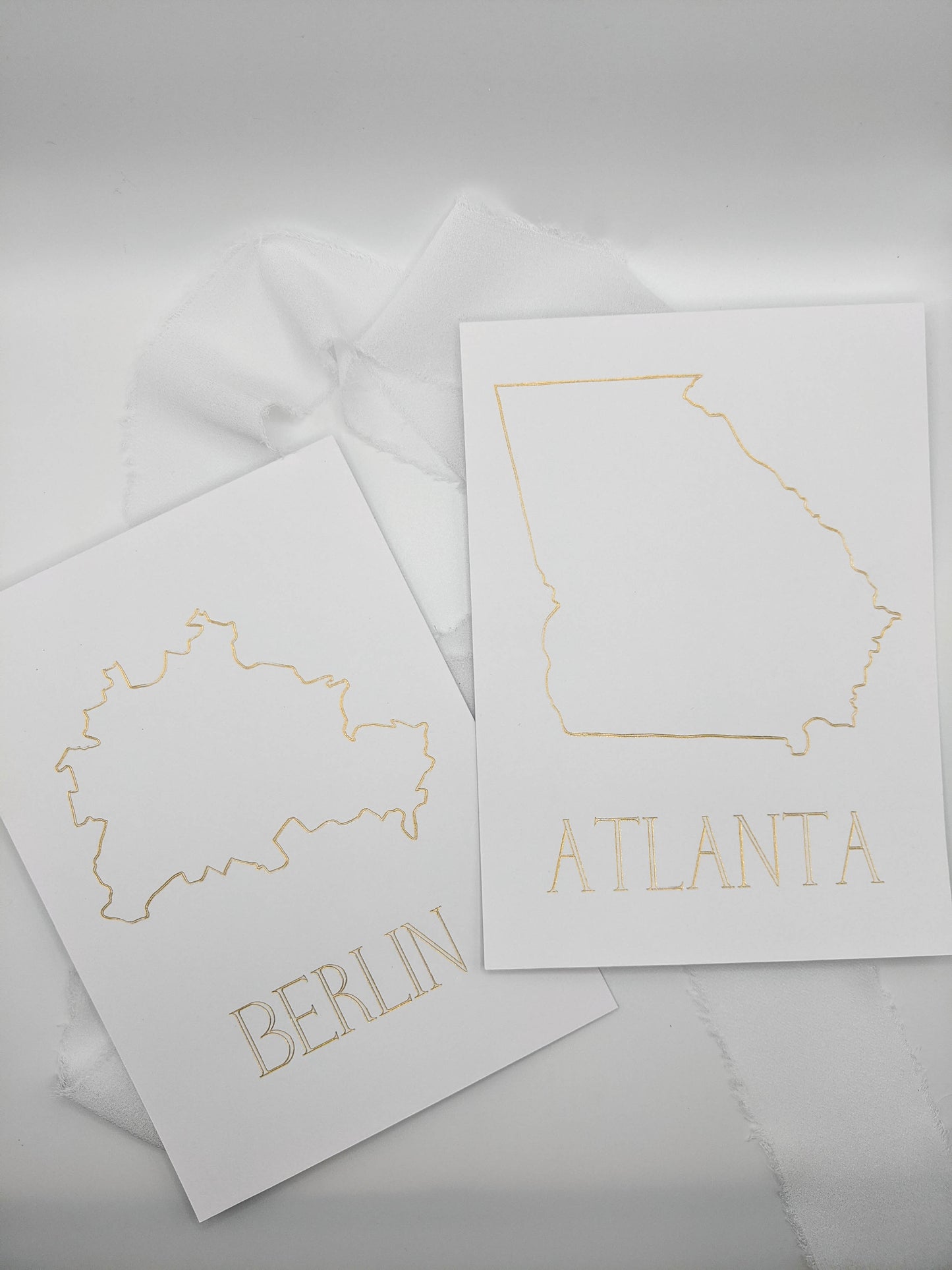 Geometric Foil Map Art Prints