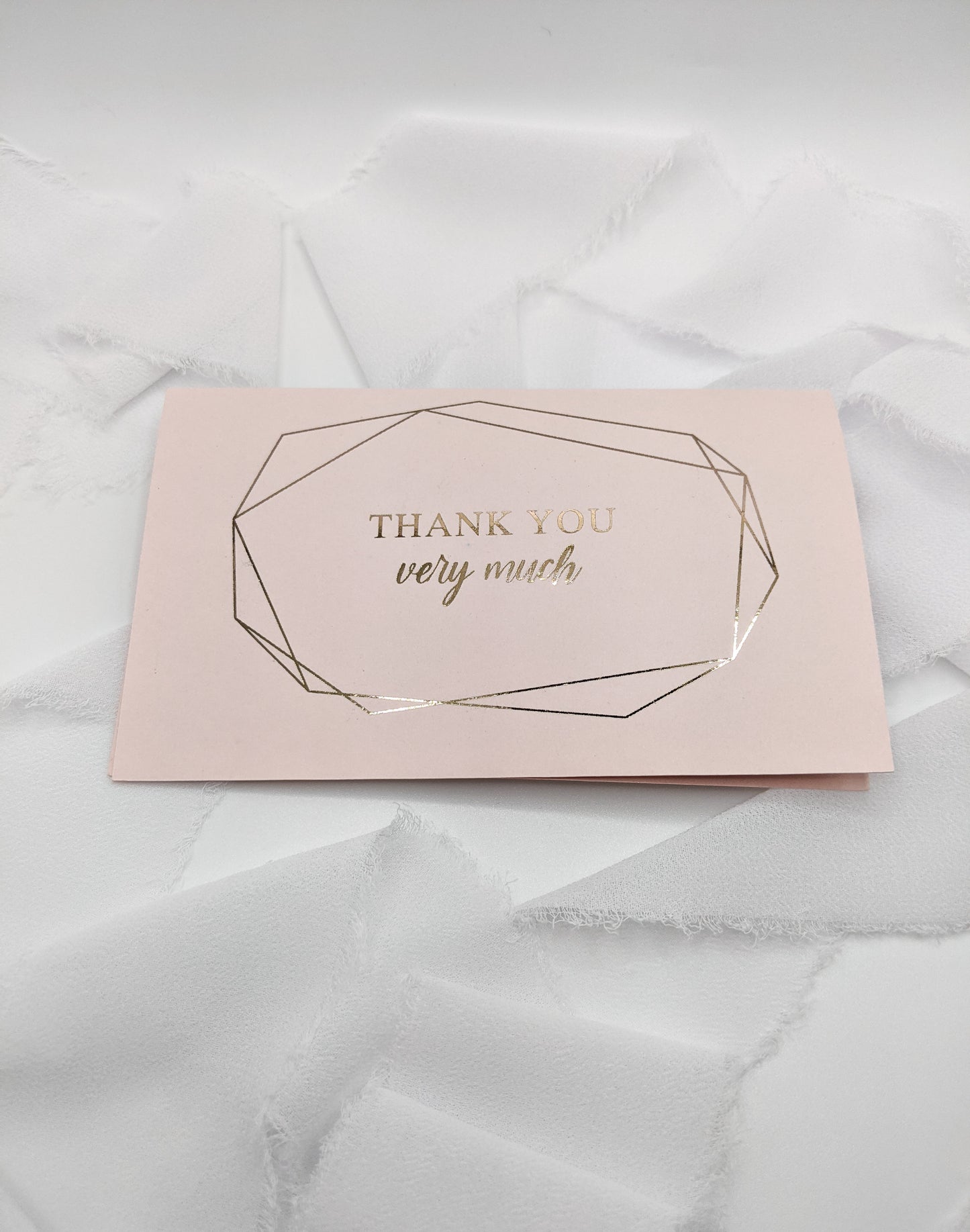 Set of 5, 5"x3" Foil Thank You Cards