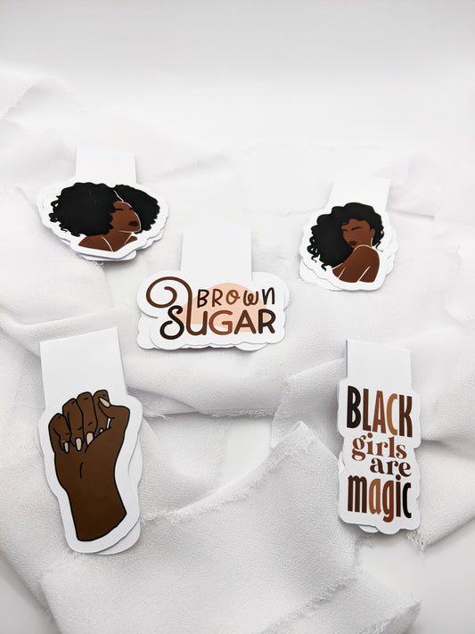 Set of 5, Black Queen Magnetic Bookmark Pack