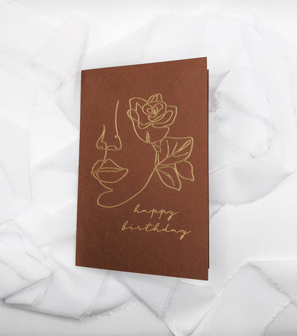 4”x6” Woman Happy Birthday Foil Card