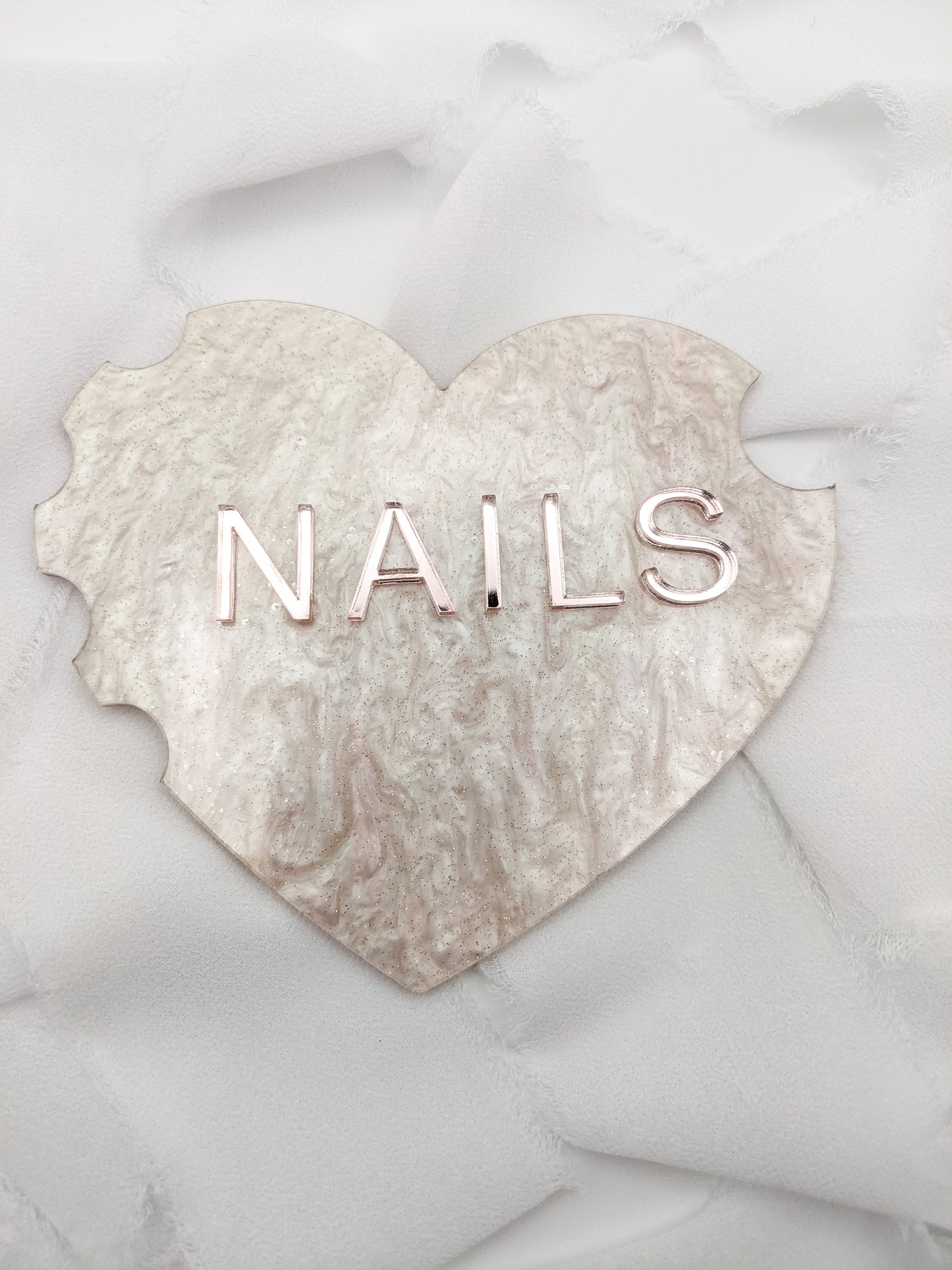 Acrylic Nail Photo Prop, Custom Heart Display for Nail Techs
