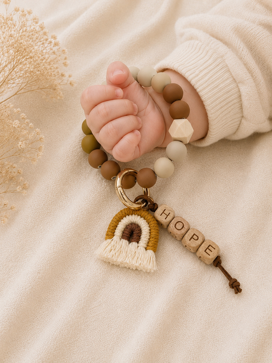 Personalized Rainbow Baby Keychain