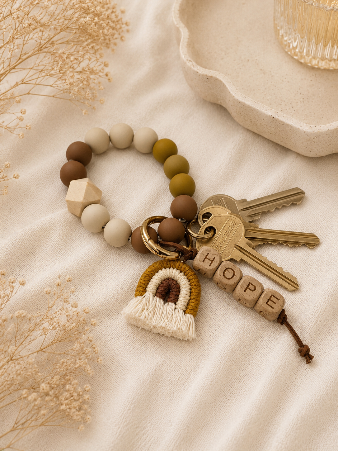 Personalized Rainbow Baby Keychain