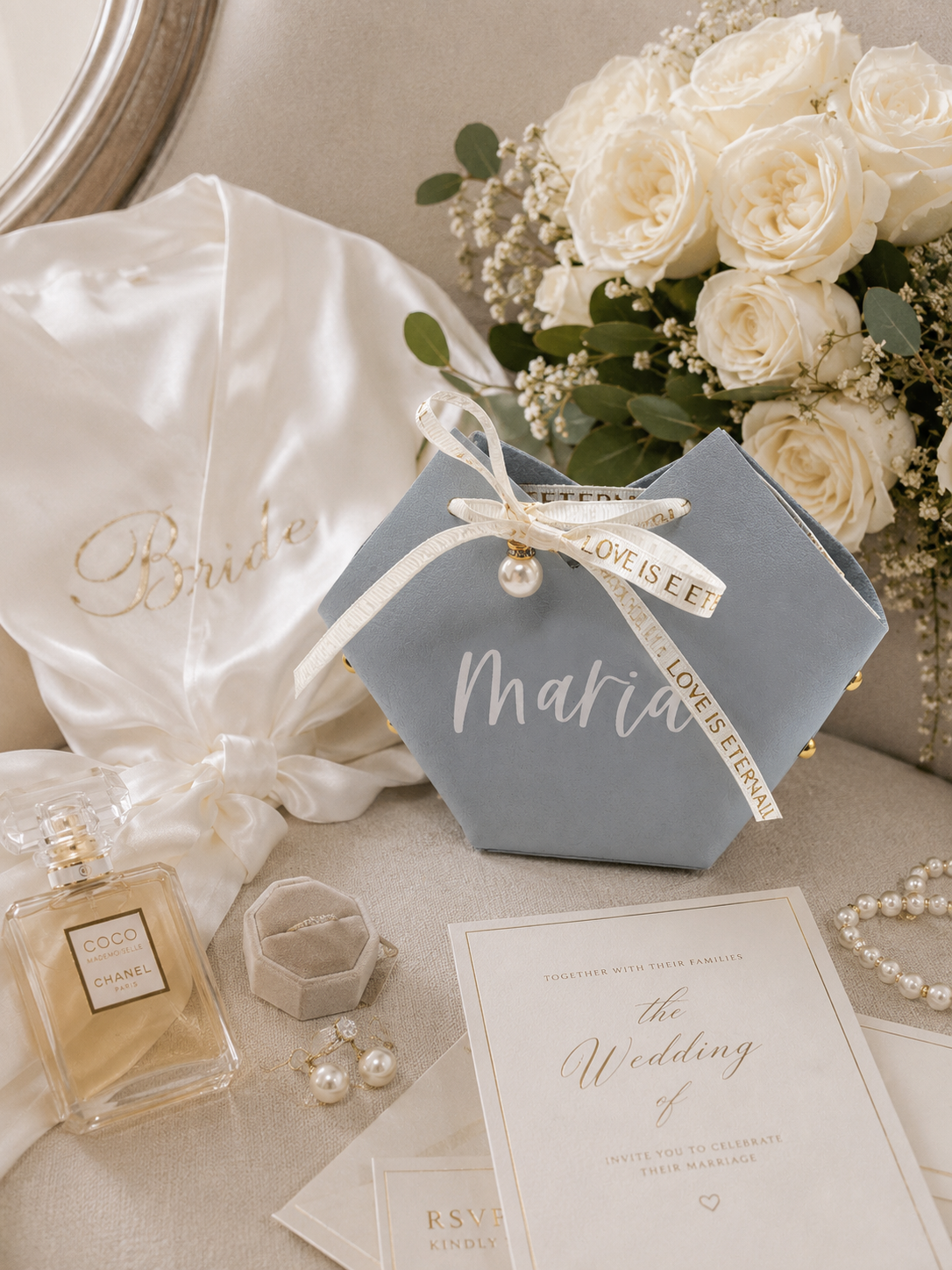 Personalized Bridal Shower Gift Bag, Favour Bag