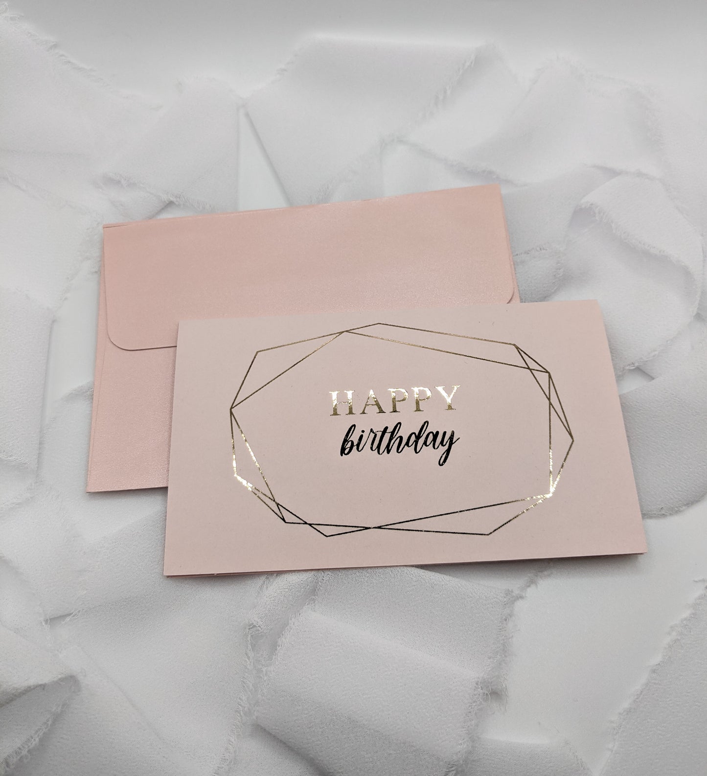 Set of 5, 5"x3" Foil Happy Birthday Cards