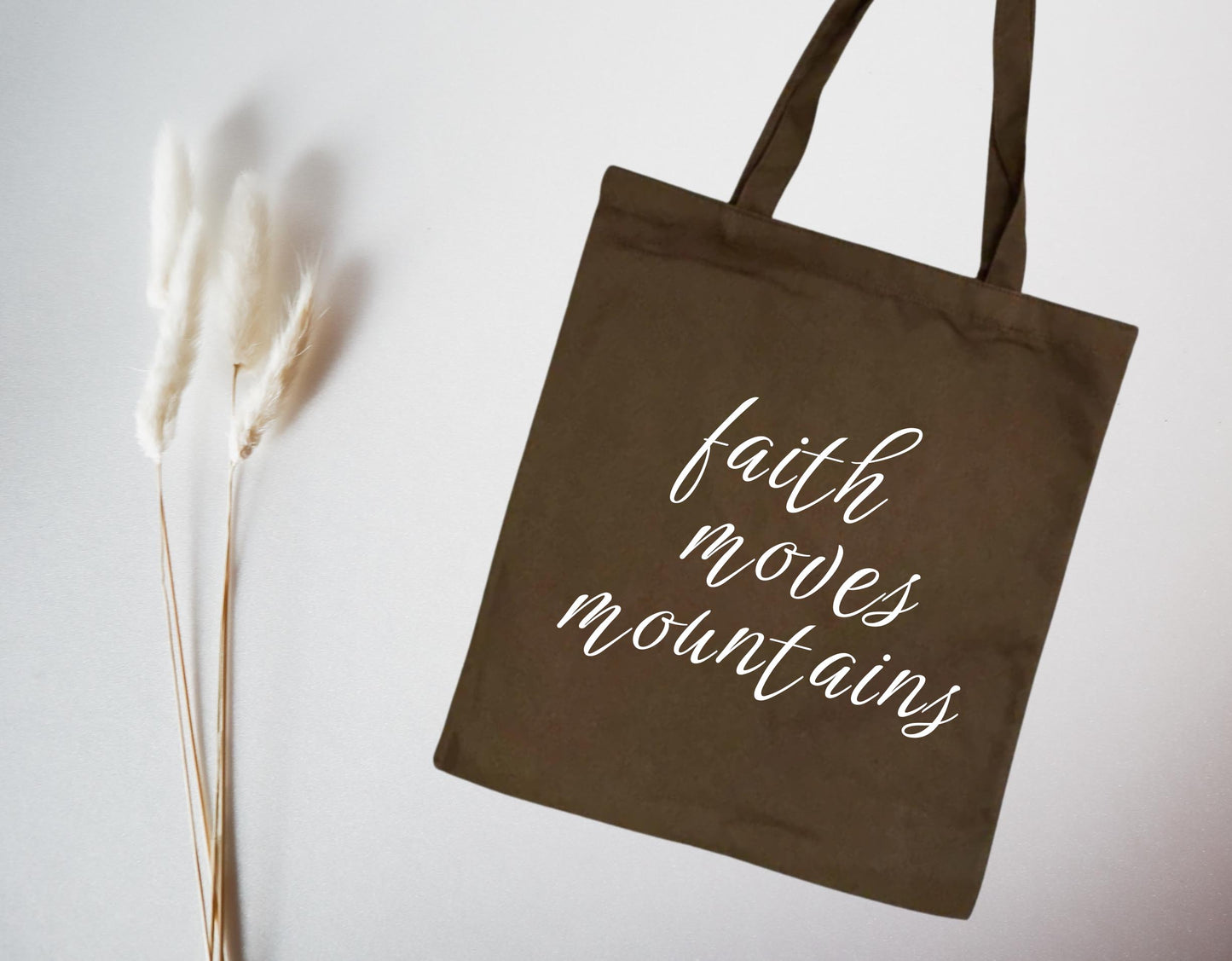 Faith Moves Mountains Tote Bag