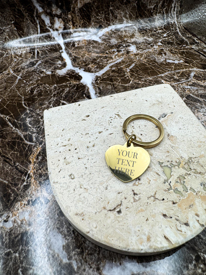 Sweetheart Golden Custom Keychain, Personalized Gold Engraved Keychain (1.3”)