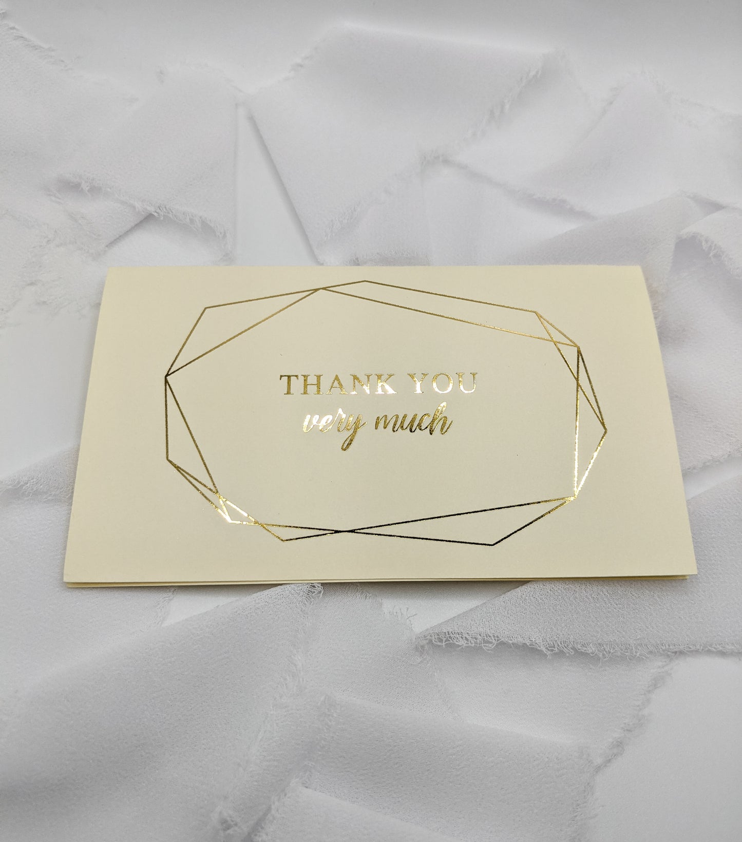 Set of 5, 5"x3" Foil Thank You Cards