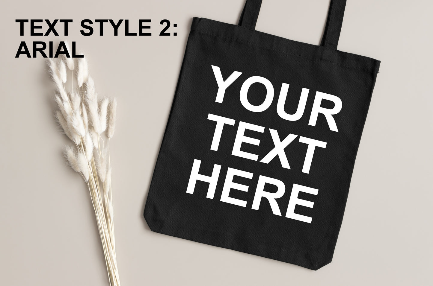 Custom Black Tote Bag, Personalized Reusable Tote