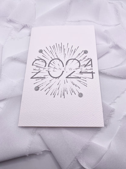 4”x6” Silver Happy New Year Card