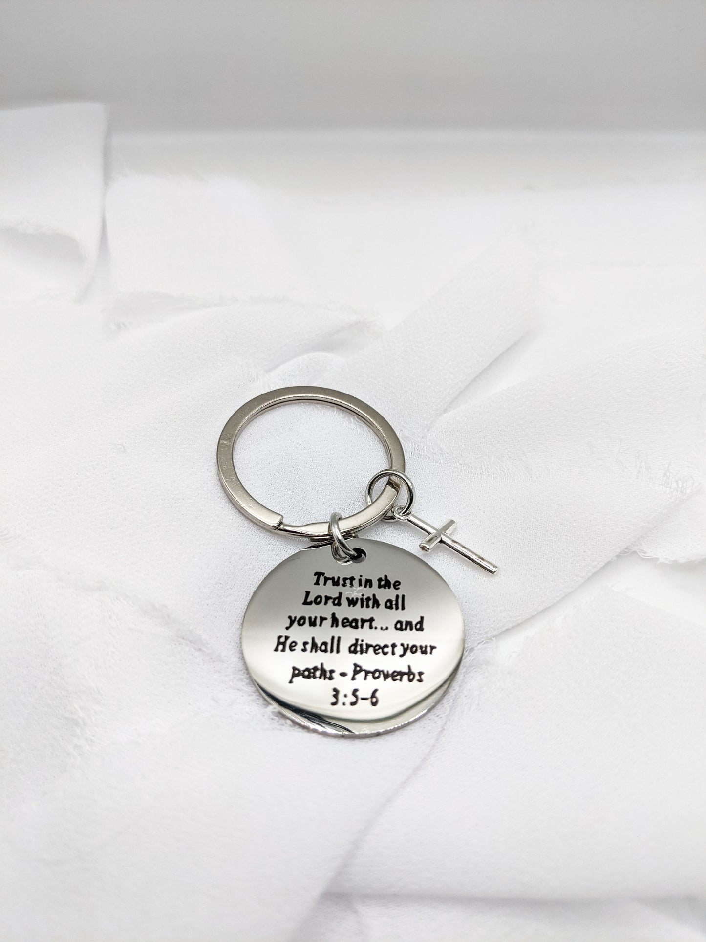 Silver Trust in the Lord Keychain