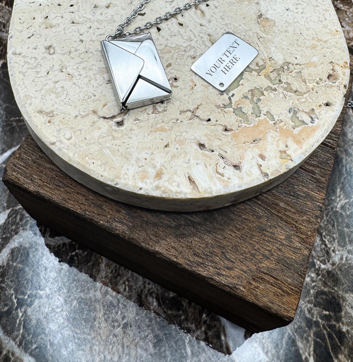 The Silver Message Custom Keychain, Personalized Silver Engraved Keychain (0.5”x3”)