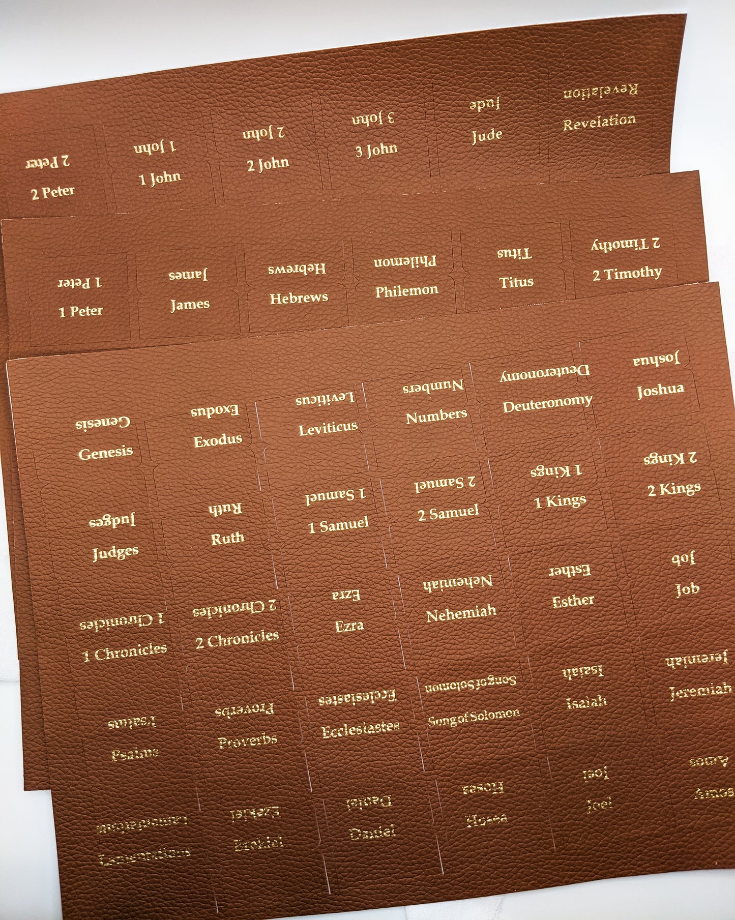 66 Faux-Leather Brown Bible Tabs