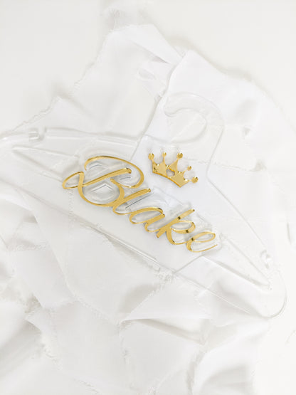 Custom Children’s Princess Crown Acrylic Hanger, Personalized Keepsake for Little Girls