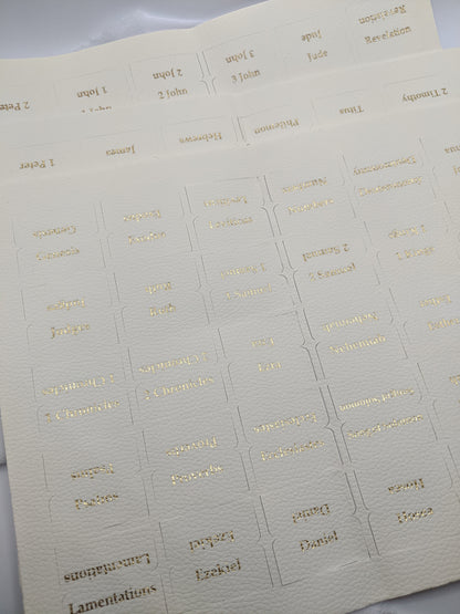 66 Faux-Leather White Bible Tabs