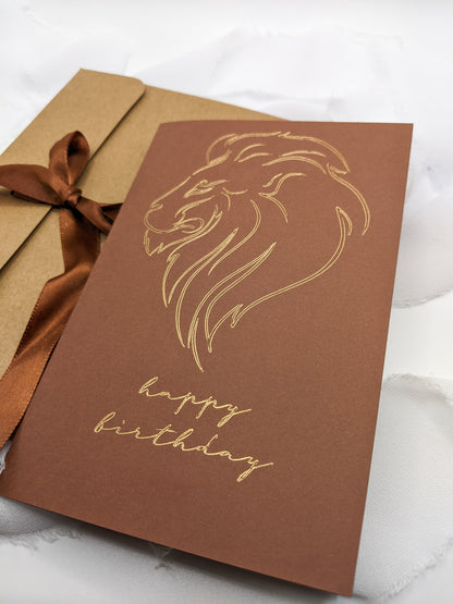 4”x6” Lion Happy Birthday Foil Card