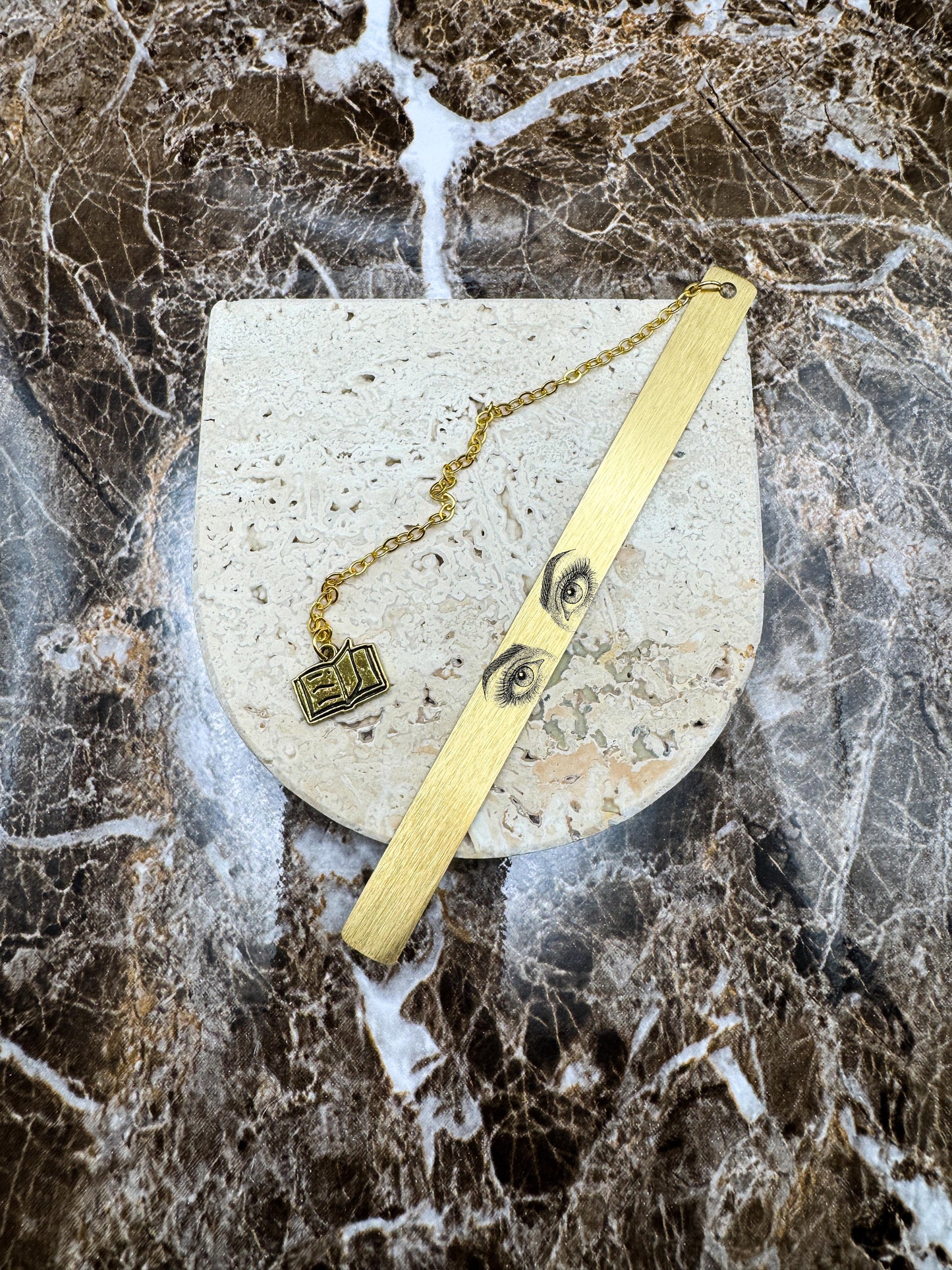 The Golden Script Custom Bookmark, Personalized Stainless Steel Metal Bookmark (5” x 0.4”)