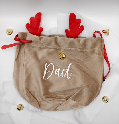 Personalized Reindeer Christmas Gift Bag