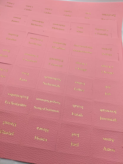 66 Faux-Leather Pink Bible Tabs