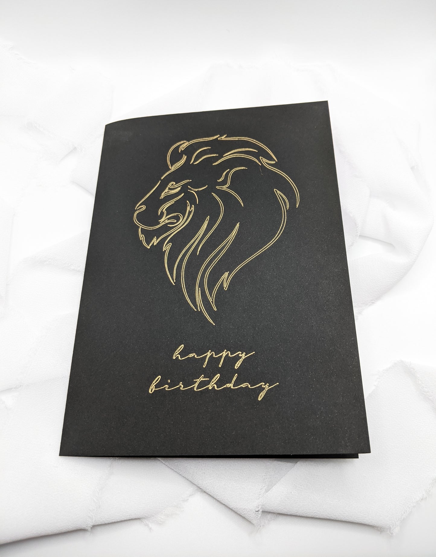 5”x7” Black Lion Happy Birthday Foil Card