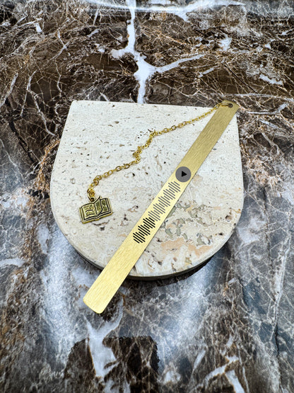 The Golden Script Custom Bookmark, Personalized Stainless Steel Metal Bookmark (5” x 0.4”)