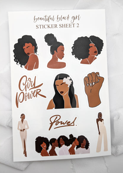 Set of 2, Black Queen Sticker Sheets