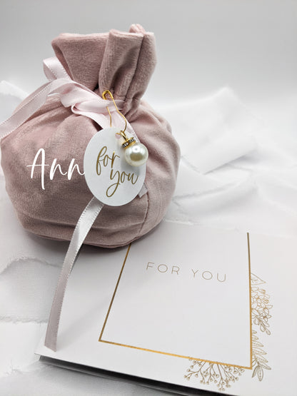 Personalized Pink Velvet Gift Bag