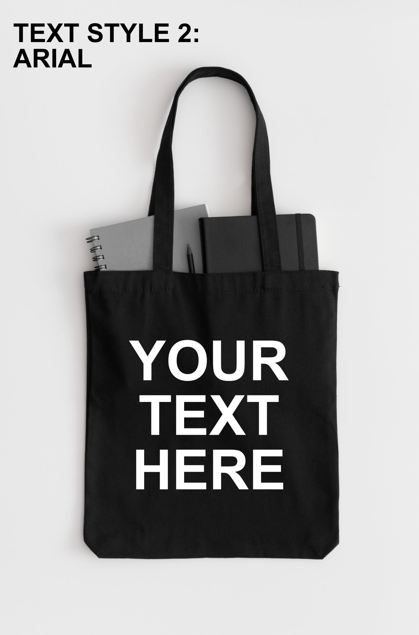 Custom Black Tote Bag, Personalized Reusable Tote