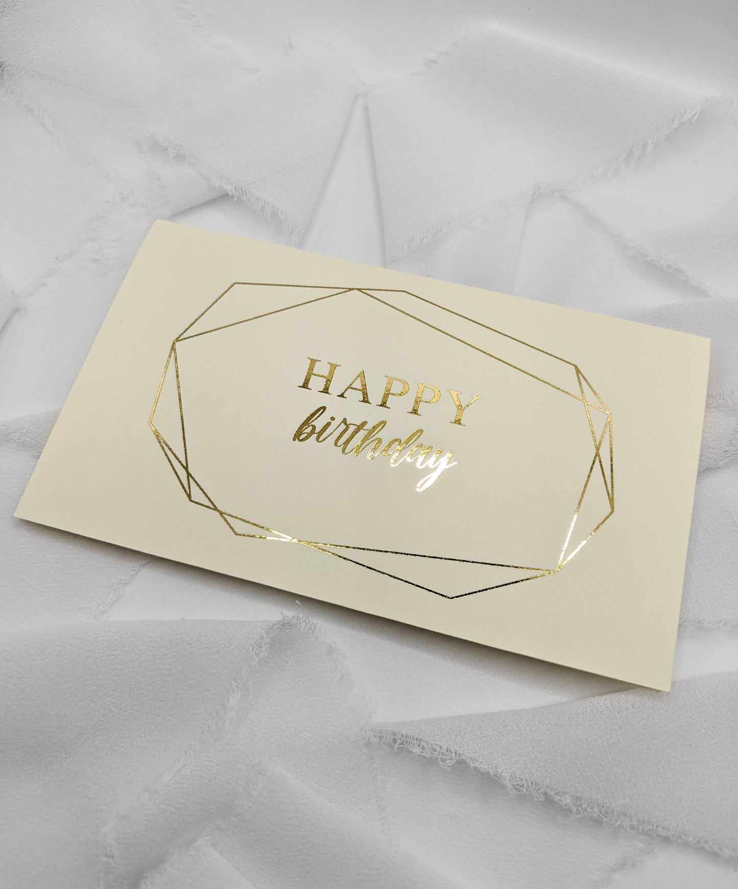 Set of 5, 5"x3" Foil Happy Birthday Cards