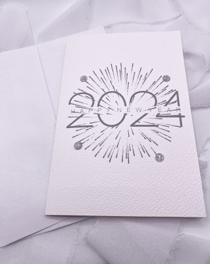 4”x6” Silver Happy New Year Card